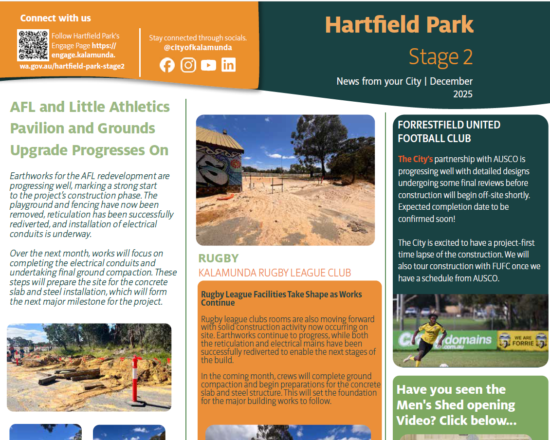Click below to access the Hartfield Park Newsletter ​